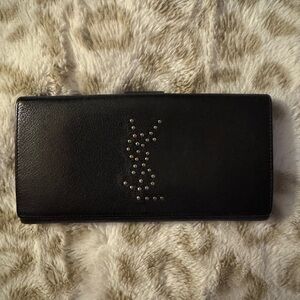 Black Leather Yves Saint Laurent Women's Wallet GUC